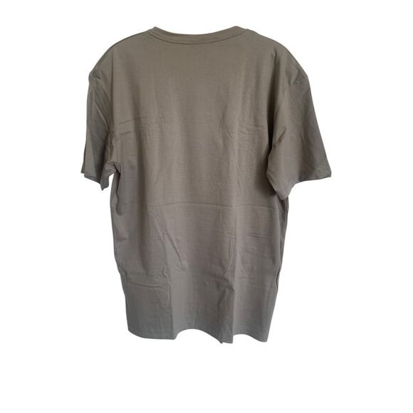 Tesss Unisex Graphic Tee L; 100% Cotton Taupe Shirt w/ Rooster & Hatchling (NWT) - Picture 2 of 3